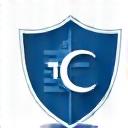 Icon representing a shield and a plus sign for safety and support